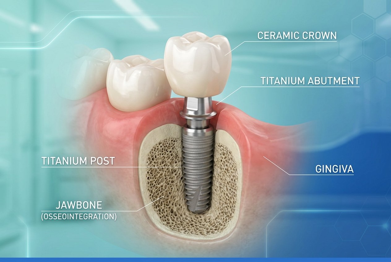 Professional 3D Dental Implant illustration